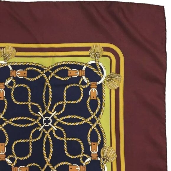 740189AB Hermes Scarf Rope Carre Multicolor Silk - Picture 3 of 9